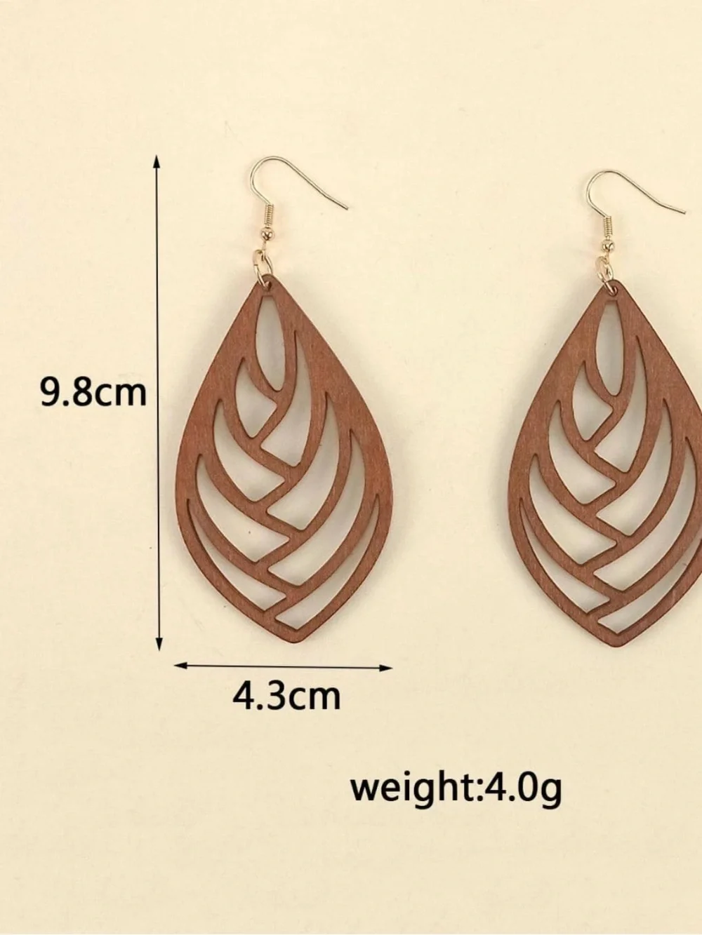 Cutout Leaf Drop Earrings in Warm Brown